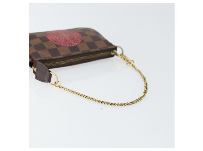 LOUIS VUITTON Mini Pochette Pouch Damier Ebene T&B N58011 Auth 171153 - vista 7