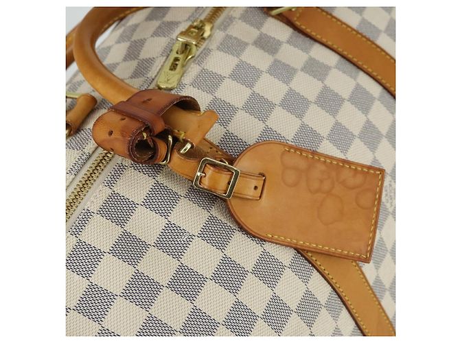 LOUIS VUITTON Borsa Boston Keepall Bandoulière 55 Damier Azur N41429 Auth 166321 - vista 10