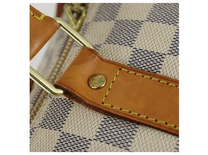 LOUIS VUITTON Borsa Boston Keepall Bandoulière 55 Damier Azur N41429 Auth 166321 - vista 20