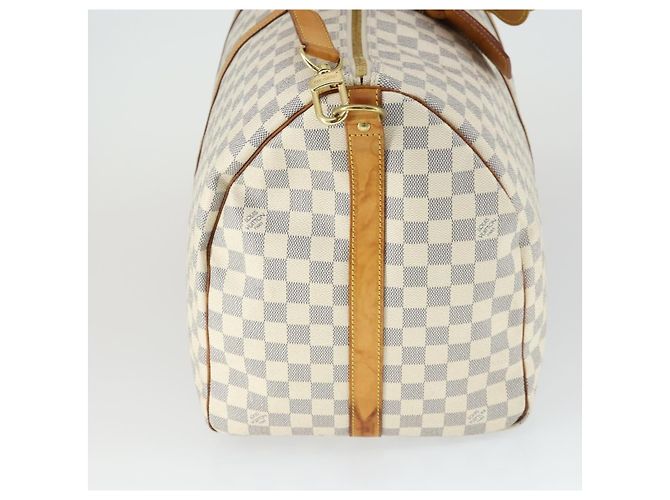 LOUIS VUITTON Borsa Boston Keepall Bandoulière 55 Damier Azur N41429 Auth 166321 - vista 4