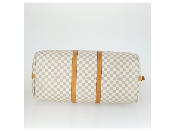 LOUIS VUITTON Borsa Boston Keepall Bandoulière 55 Damier Azur N41429 Auth 166321 - vista 5