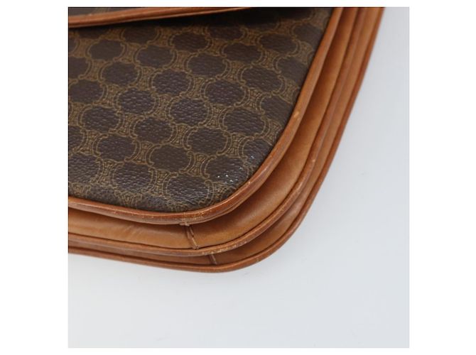 Céline Borsa a Spalla in Tela Macadam CELINE in Pelle PVC Marrone Oro Auth 172001 D'oro - vista 10