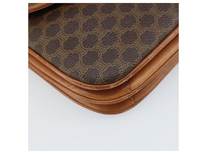 Céline Borsa a Spalla in Tela Macadam CELINE in Pelle PVC Marrone Oro Auth 172001 D'oro - vista 11