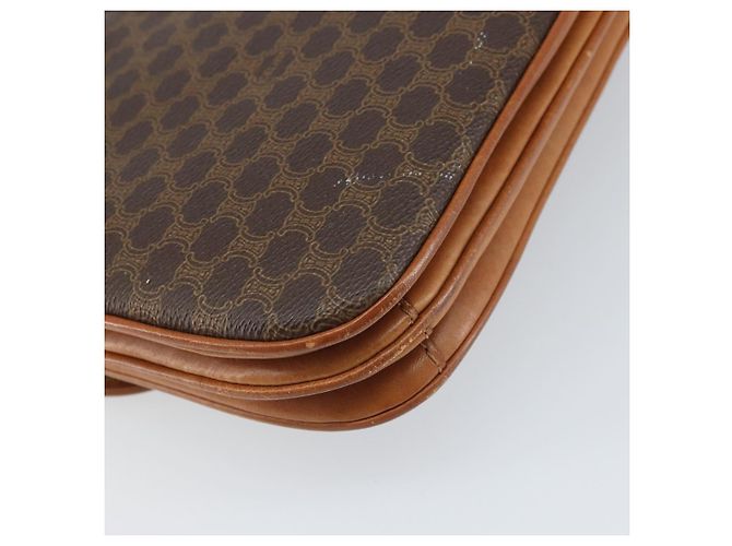 Céline Borsa a Spalla in Tela Macadam CELINE in Pelle PVC Marrone Oro Auth 172001 D'oro - vista 13