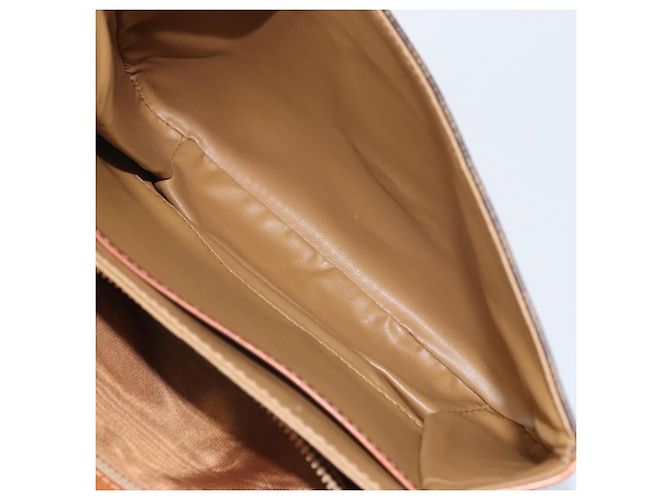 Céline Borsa a Spalla in Tela Macadam CELINE in Pelle PVC Marrone Oro Auth 172001 D'oro - vista 22