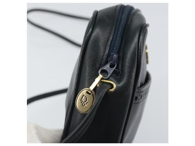 Borsa a Spalla Christian Dior in Pelle Blu Navy Oro Auth bs33276 D'oro - vista 15