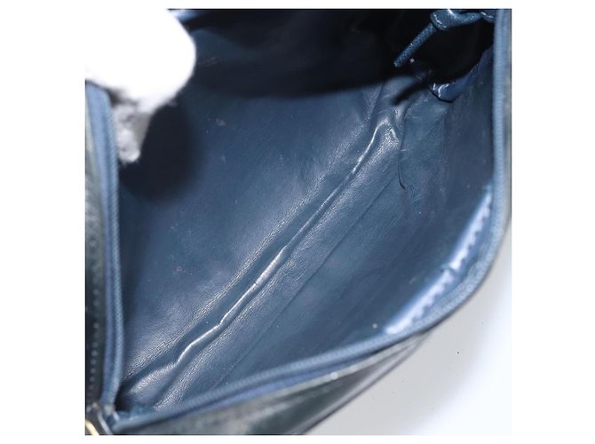 Borsa a Spalla Christian Dior in Pelle Blu Navy Oro Auth bs33276 D'oro - vista 17