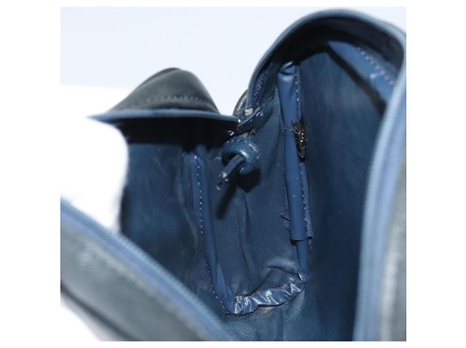 Borsa a Spalla Christian Dior in Pelle Blu Navy Oro Auth bs33276 D'oro - vista 19
