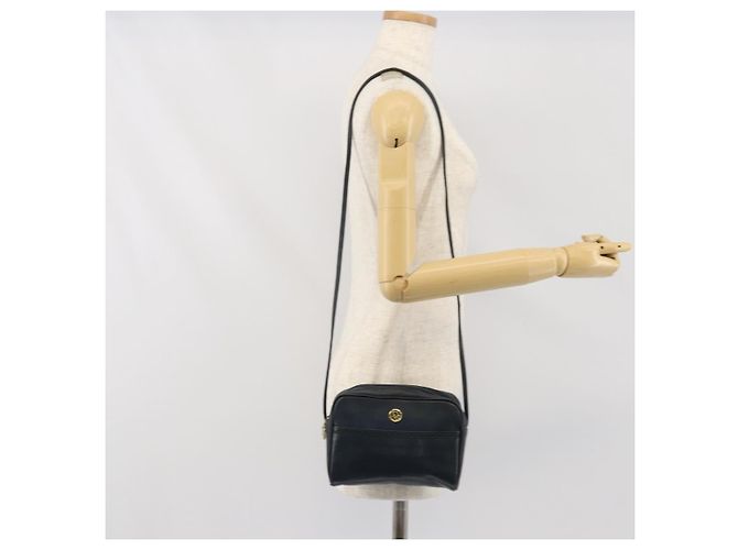 Borsa a Spalla Christian Dior in Pelle Blu Navy Oro Auth bs33276 D'oro - vista 21