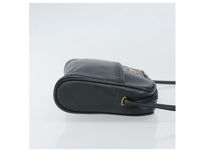 Borsa a Spalla Christian Dior in Pelle Blu Navy Oro Auth bs33276 D'oro - vista 4