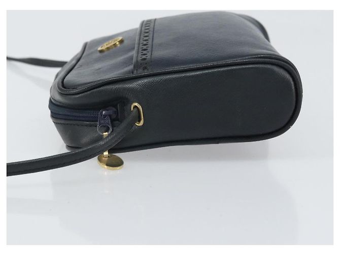 Borsa a Spalla Christian Dior in Pelle Blu Navy Oro Auth bs33276 D'oro - vista 5