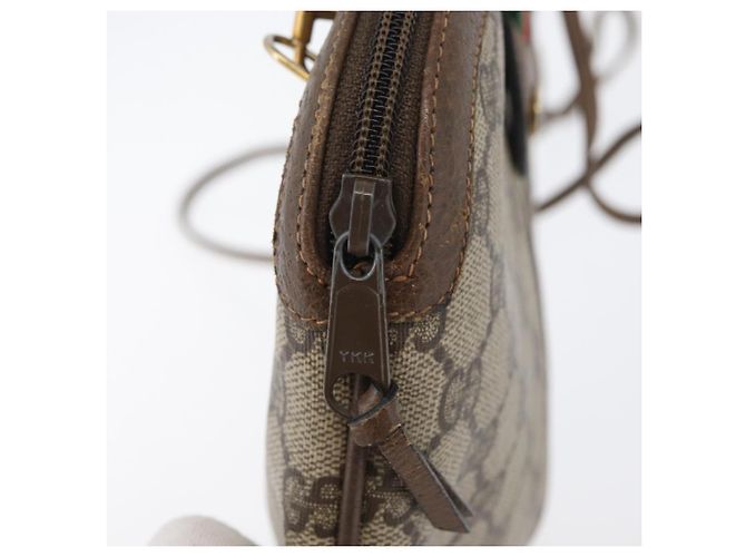 Borsa Sherry Line GG Supreme Web di GUCCI in PVC beige e oro 904 02 047 Auth BA10668 D'oro - vista 14