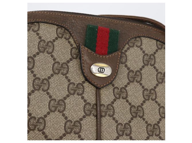 Borsa Sherry Line GG Supreme Web di GUCCI in PVC beige e oro 904 02 047 Auth BA10668 D'oro - vista 15