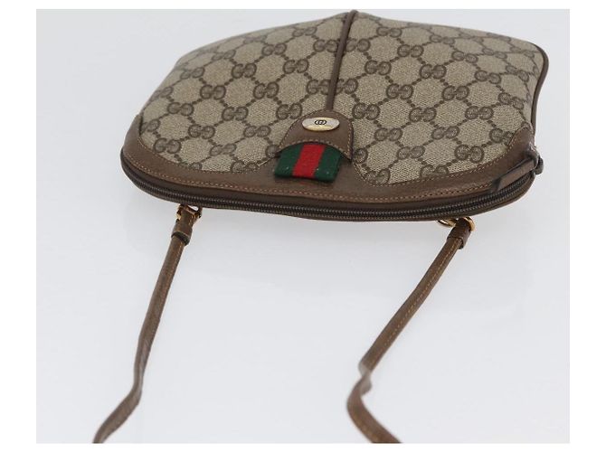 Borsa Sherry Line GG Supreme Web di GUCCI in PVC beige e oro 904 02 047 Auth BA10668 D'oro - vista 6