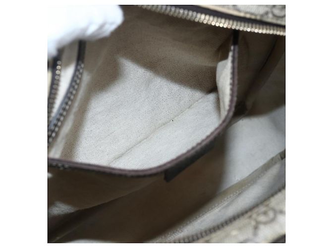 Gucci Borsa a Spalla GG Supreme PVC Beige Oro 201448 Auth ti3728 D'oro - vista 20