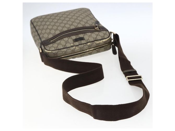 Gucci Borsa a Spalla GG Supreme PVC Beige Oro 201448 Auth ti3728 D'oro - vista 7