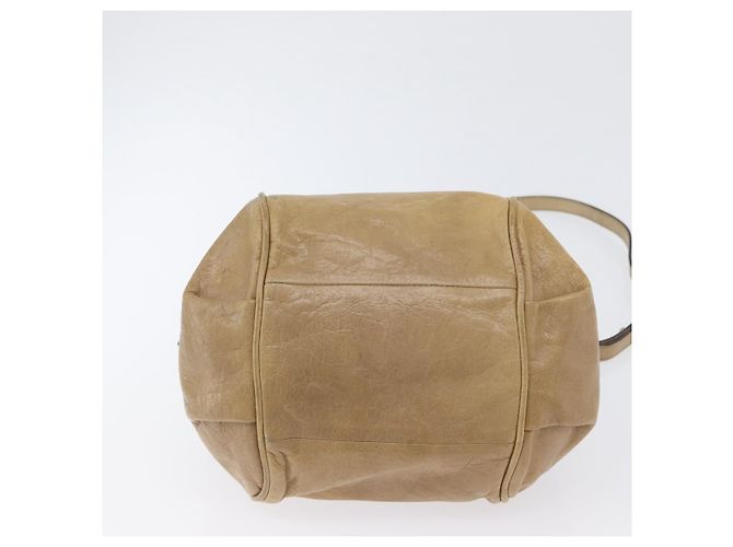 Chloé Chloe Etel Handtasche Leder 2-in-1 Beige Gold Auth BA10742 Golden - Ansicht 11