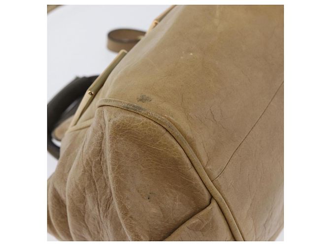 Chloé Chloe Etel Handtasche Leder 2-in-1 Beige Gold Auth BA10742 Golden - Ansicht 12