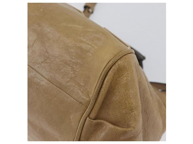 Chloé Chloe Etel Handtasche Leder 2-in-1 Beige Gold Auth BA10742 Golden - Ansicht 13