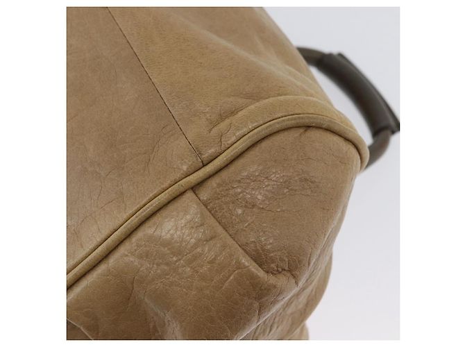 Chloé Chloe Etel Handtasche Leder 2-in-1 Beige Gold Auth BA10742 Golden - Ansicht 15