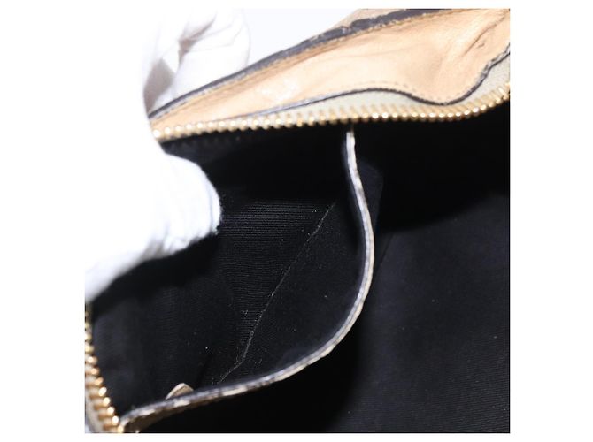 Chloé Chloe Etel Handtasche Leder 2-in-1 Beige Gold Auth BA10742 Golden - Ansicht 22