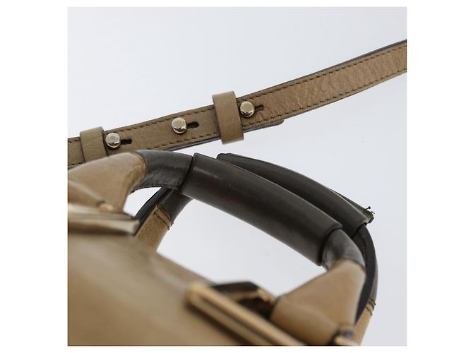 Chloé Chloe Etel Handtasche Leder 2-in-1 Beige Gold Auth BA10742 Golden - Ansicht 8