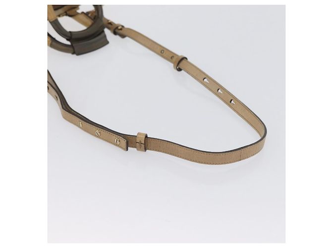 Chloé Chloe Etel Handtasche Leder 2-in-1 Beige Gold Auth BA10742 Golden - Ansicht 9