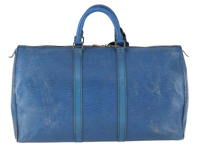 LOUIS VUITTON Epi Keepall 50 Borsa Boston Vintage Blu M42965 LV Auth 163435 - vista 2