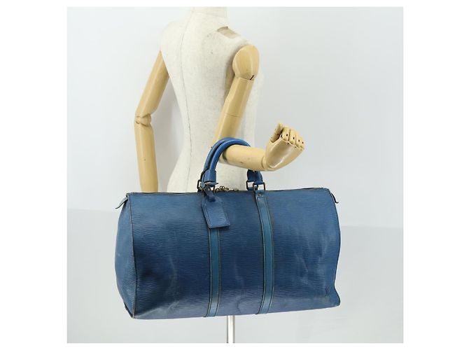 LOUIS VUITTON Epi Keepall 50 Borsa Boston Vintage Blu M42965 LV Auth 163435 - vista 22