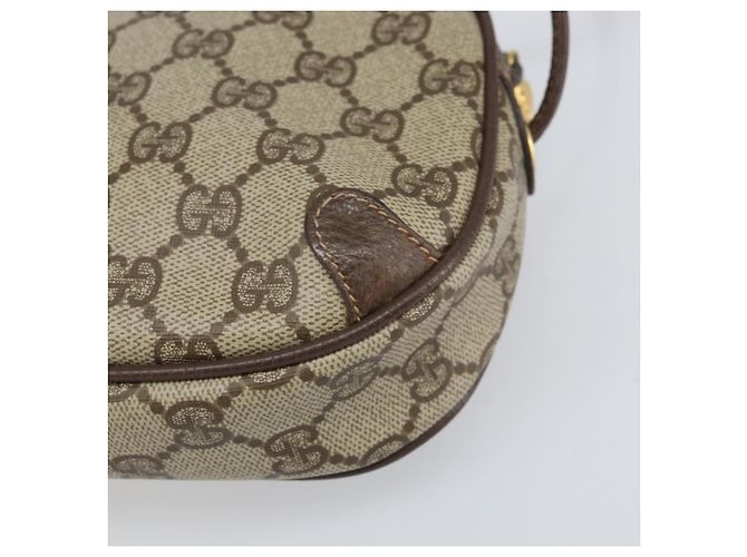 Gucci Borsa GG Supreme Web Sherry Line in PVC beige e oro 156 02 066 Auth 171353 D'oro - vista 12