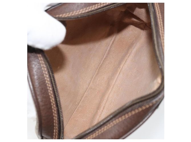 Gucci Borsa GG Supreme Web Sherry Line in PVC beige e oro 156 02 066 Auth 171353 D'oro - vista 17