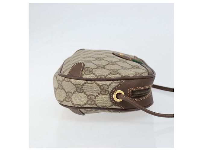Gucci Borsa GG Supreme Web Sherry Line in PVC beige e oro 156 02 066 Auth 171353 D'oro - vista 4