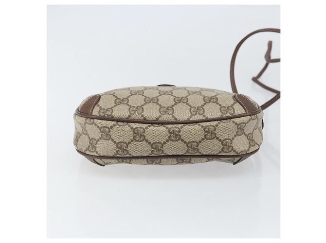 Gucci Borsa GG Supreme Web Sherry Line in PVC beige e oro 156 02 066 Auth 171353 D'oro - vista 9