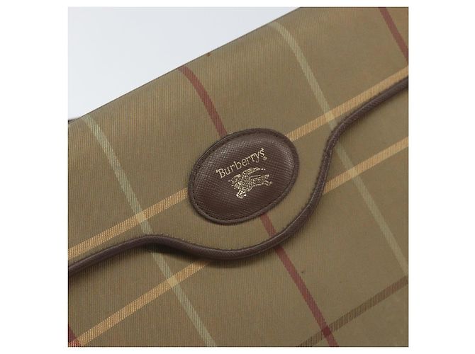 Borsa a Spalla Burberrys Nova Check in Tela Beige Oro Auth bs33287 D'oro - vista 14