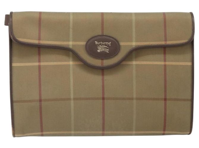 Borsa a Spalla Burberrys Nova Check in Tela Beige Oro Auth bs33287 D'oro - vista 2