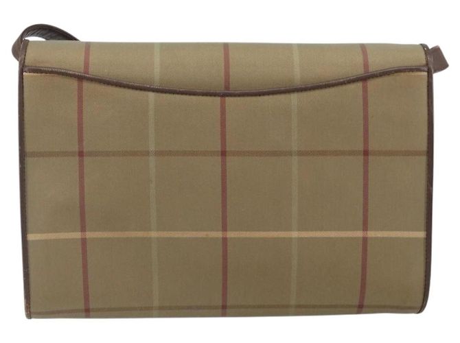 Borsa a Spalla Burberrys Nova Check in Tela Beige Oro Auth bs33287 D'oro - vista 3