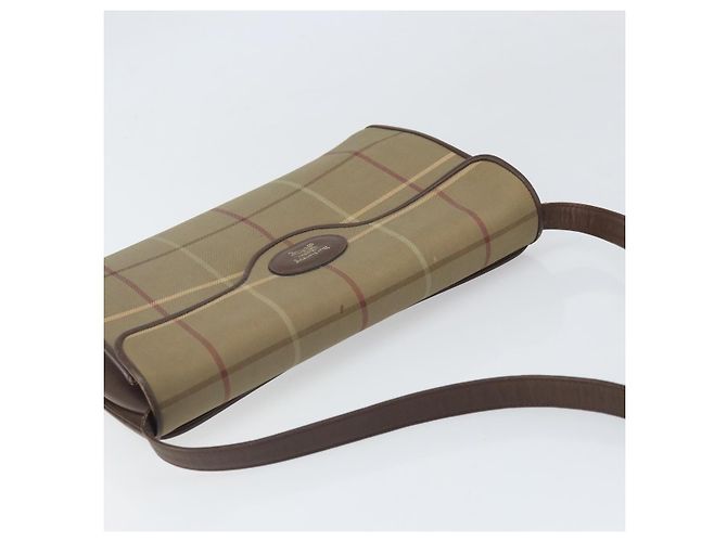 Borsa a Spalla Burberrys Nova Check in Tela Beige Oro Auth bs33287 D'oro - vista 6