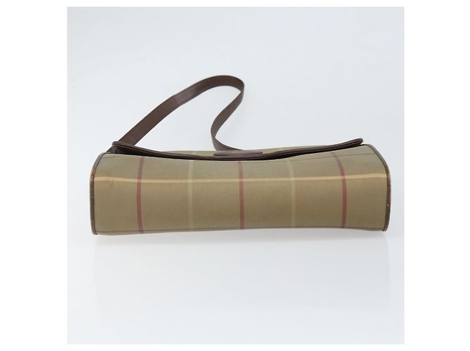 Borsa a Spalla Burberrys Nova Check in Tela Beige Oro Auth bs33287 D'oro - vista 9