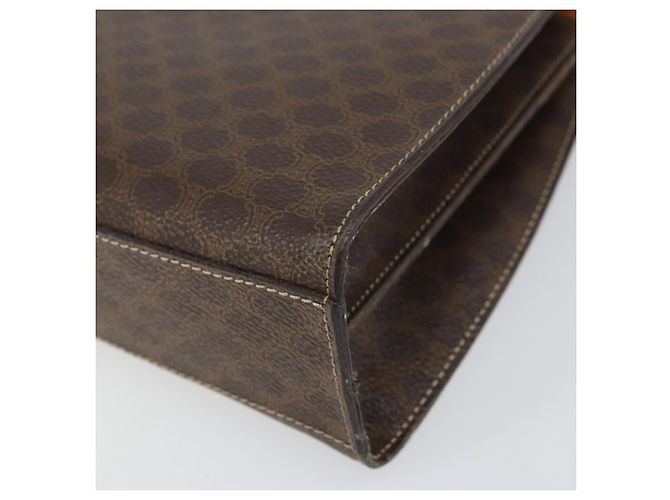 Céline Borsa a Spalla in Tela Macadam CELINE in Pelle PVC Marrone Oro Auth 171609 D'oro - vista 10