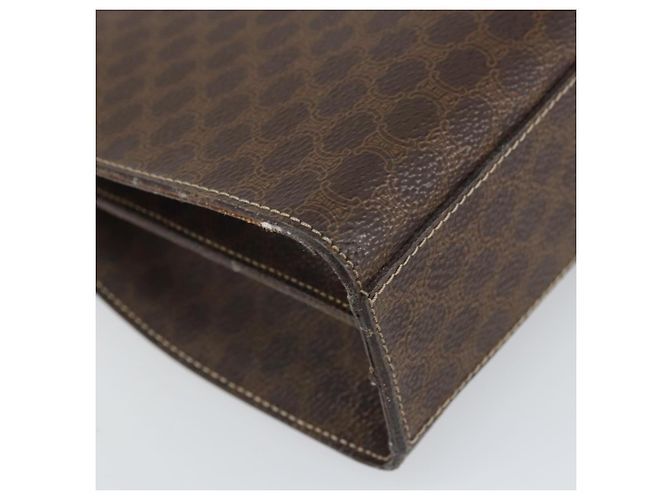 Céline Borsa a Spalla in Tela Macadam CELINE in Pelle PVC Marrone Oro Auth 171609 D'oro - vista 13