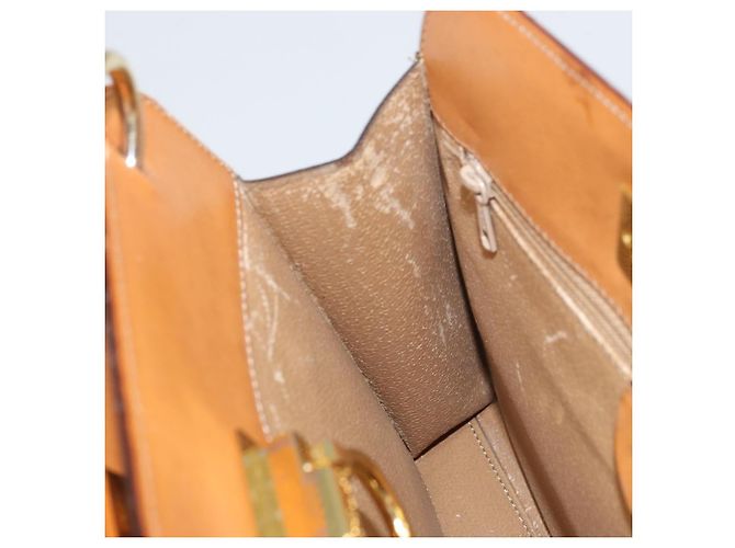 Céline Borsa a Spalla in Tela Macadam CELINE in Pelle PVC Marrone Oro Auth 171609 D'oro - vista 18
