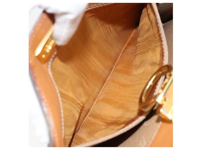 Céline Borsa a Spalla in Tela Macadam CELINE in Pelle PVC Marrone Oro Auth 171609 D'oro - vista 20