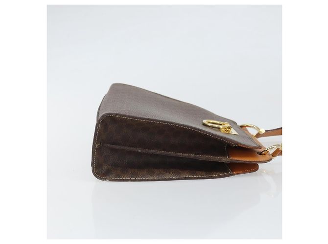 Céline Borsa a Spalla in Tela Macadam CELINE in Pelle PVC Marrone Oro Auth 171609 D'oro - vista 4
