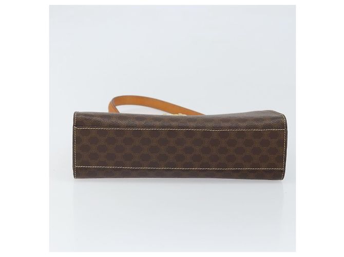 Céline Borsa a Spalla in Tela Macadam CELINE in Pelle PVC Marrone Oro Auth 171609 D'oro - vista 9