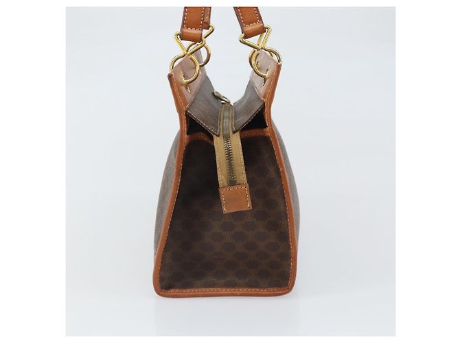 Céline Bolso de mano de lona Macadam CELINE en cuero PVC marrón dorado Auth 171069 Castaño - vista 5
