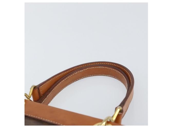 Céline Bolso de mano de lona Macadam CELINE en cuero PVC marrón dorado Auth 171069 Castaño - vista 8