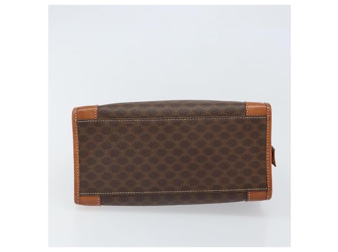 Céline Bolso de mano de lona Macadam CELINE en cuero PVC marrón dorado Auth 171069 Castaño - vista 9