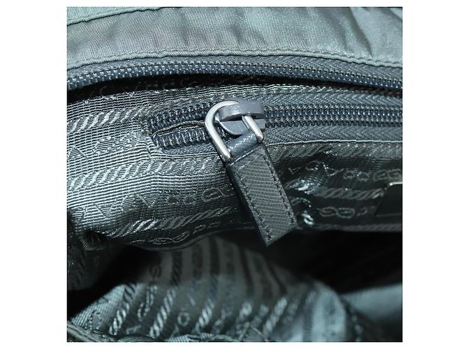 PRADA Tote Bag Nylon 2way Grau Silber Auth ka2252 Braun - Ansicht 22