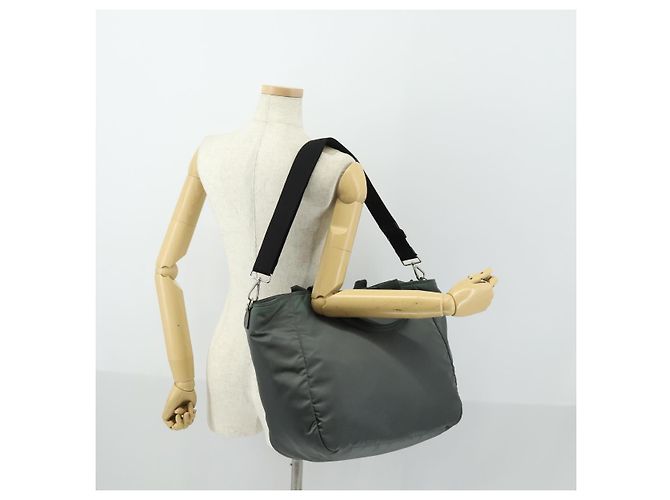 PRADA Tote Bag Nylon 2way Grau Silber Auth ka2252 Braun - Ansicht 26