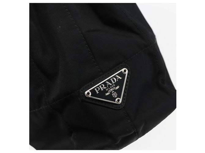 Borsa a Spalla PRADA in Nylon Nero Argento Autentica bs33284 - vista 14